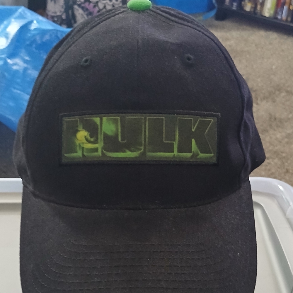 Marvel Hulk Black & Green Baseball Cap Embroidered Patch Adjustable Fit